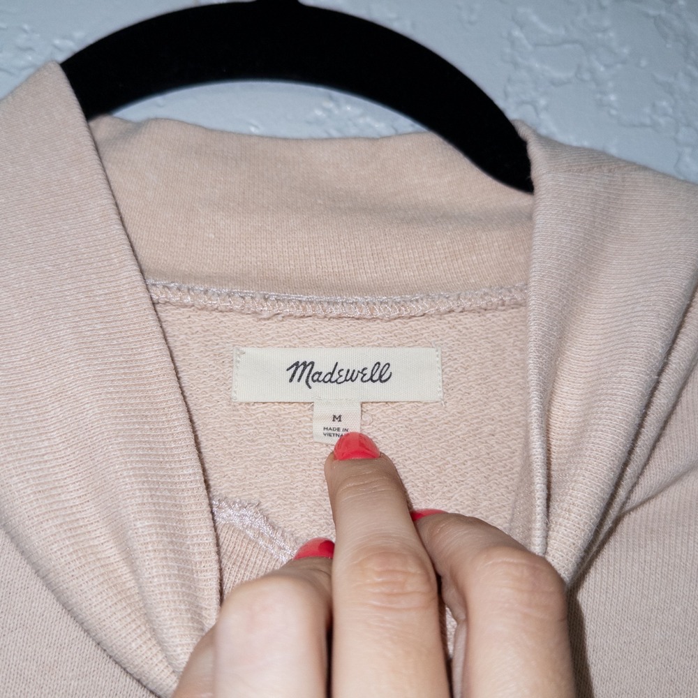 Madewell Avalon Pink Hemp-Cotton Mockneck Sweatshirt Size Medium - Picture 8 of 9
